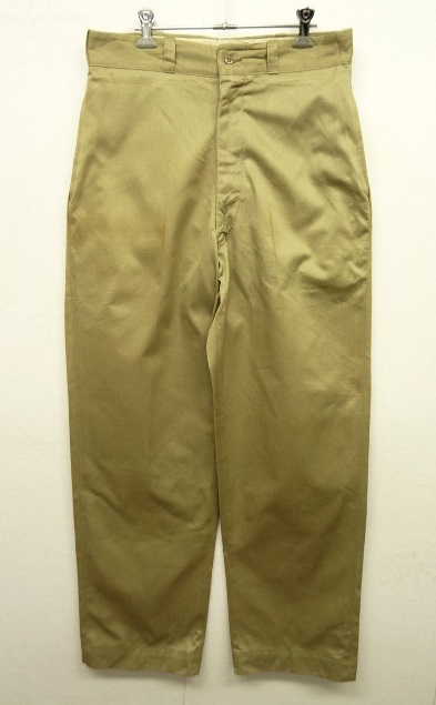 画像: 60'S アメリカ軍 US ARMY コットン100% チノパンツ CONMAR製アルミジップ (DEADSTOCK) 「Bottoms」 入荷しました。