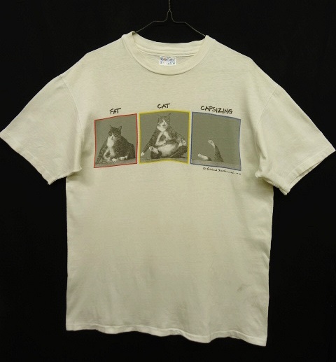 画像: 90'S RICHARD WATHERWAX シングルステッチ 猫プリント アートTシャツ ホワイト USA製 (VINTAGE) 「T-Shirt」 入荷しました。