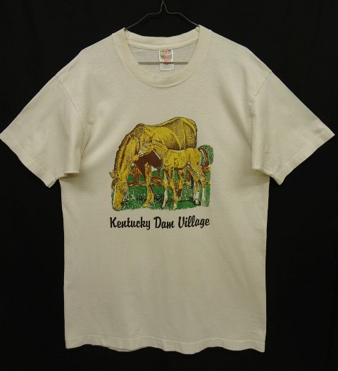 画像: 90'S KENTUCKY DAM VILLAGE シングルステッチ 馬プリント Tシャツ ホワイト USA製 (VINTAGE) 「T-Shirt」 入荷しました。