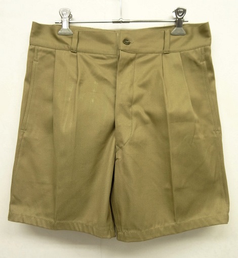 画像: 70'S イタリア軍 A.M.I. コットン100% ボタンフライ プリーツ入り チノショーツ BEIGE (DEADSTOCK) 「Shorts」 入荷しました。