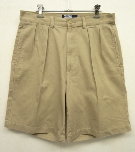 画像: 90'S RALPH LAUREN "TYLER SHORT" ツープリーツ チノショーツ ベージュ (VINTAGE) 「Shorts」 入荷しました。