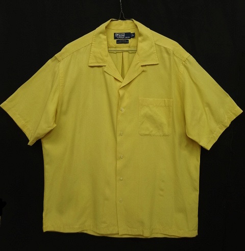 画像: 90'S RALPH LAUREN "CALDWELL" シルク/コットン 半袖 オープンカラーシャツ イエロー (VINTAGE) 「S/S Shirt」 入荷しました。