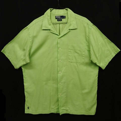 画像: 90'S RALPH LAUREN "CALDWELL" コットン 半袖 オープンカラーシャツ キミドリ (VINTAGE) 「S/S Shirt」 入荷しました。