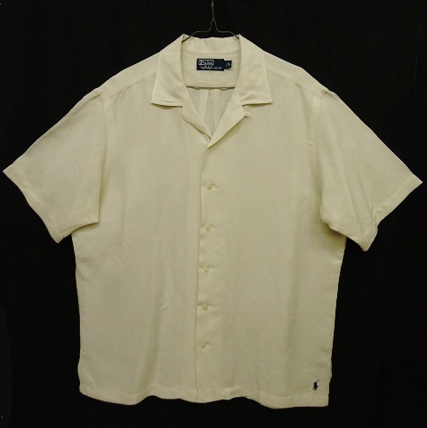 画像: 90'S RALPH LAUREN シルク/リネン 半袖 オープンカラーシャツ ホワイト (VINTAGE) 「S/S Shirt」 入荷しました。