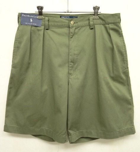 画像: 90'S RALPH LAUREN "TYLER SHORT" ツープリーツ チノショーツ カーキ (DEADSTOCK) 「Shorts」 入荷しました。
