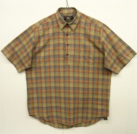 画像: 90'S RRL 三ツ星タグ 半袖 プルオーバーシャツ チェック柄 (VINTAGE) 「S/S Shirt」 入荷しました。