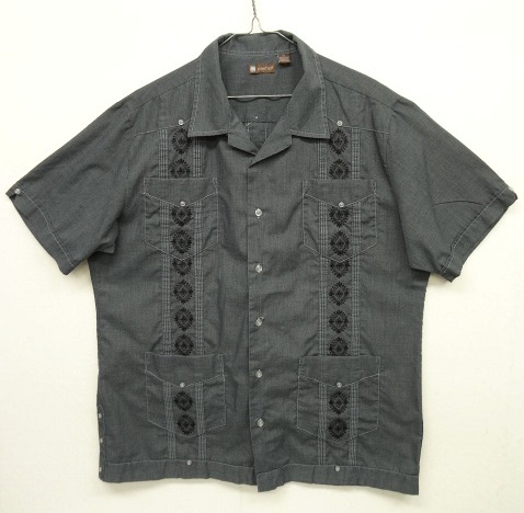 画像: CENTRO 半袖 キューバシャツ 後染め ブラック CHARCOAL (VINTAGE) 「S/S Shirt」 入荷しました。
