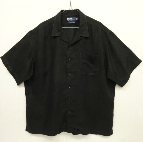 画像: 90'S RALPH LAUREN "CLAYTON" コットン 半袖 オープンカラーシャツ ブラック (VINTAGE) 「S/S Shirt」 入荷しました。