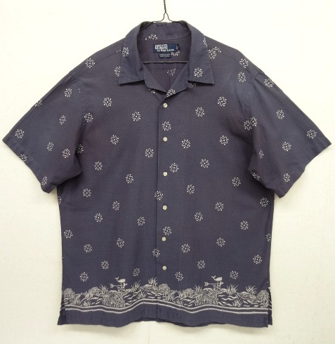 画像: 90'S RALPH LAUREN "VINTAGE CAMP" コットン 半袖 オープンカラーシャツ ネイビー (VINTAGE) 「S/S Shirt」 入荷しました。