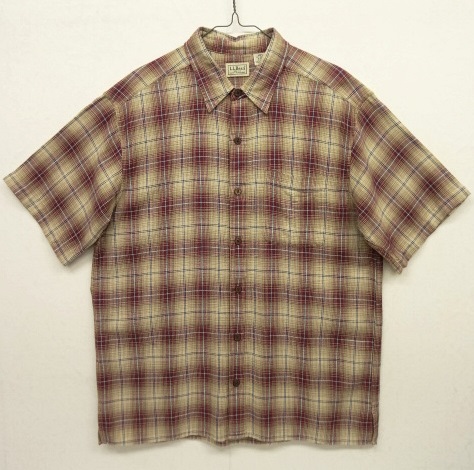 画像: LL Bean コットン 半袖 ボックスシャツ オンブレチェック (USED) 「S/S Shirt」 入荷しました。