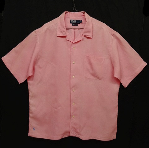 画像: 90'S RALPH LAUREN "CALDWELL" シルク/リネン 半袖 オープンカラーシャツ ピンク (VINTAGE) 「S/S Shirt」 入荷しました。