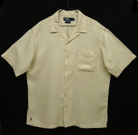 画像: 90'S RALPH LAUREN "CALDWELL" シルク/リネン 半袖 オープンカラーシャツ オフホワイト (VINTAGE) 「S/S Shirt」 入荷しました。