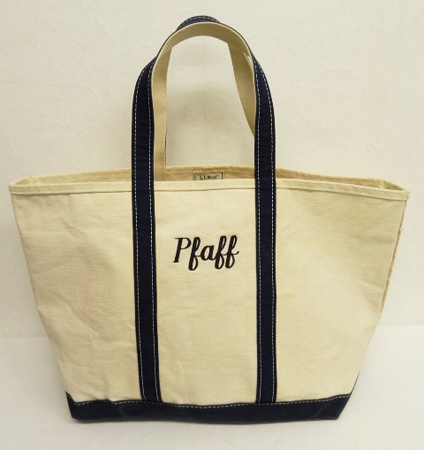 画像: 80'S LL Bean 刺繍入り キャンバス トートバッグ ネイビー/オフホワイト USA製 (VINTAGE) 「Bag」 入荷しました。