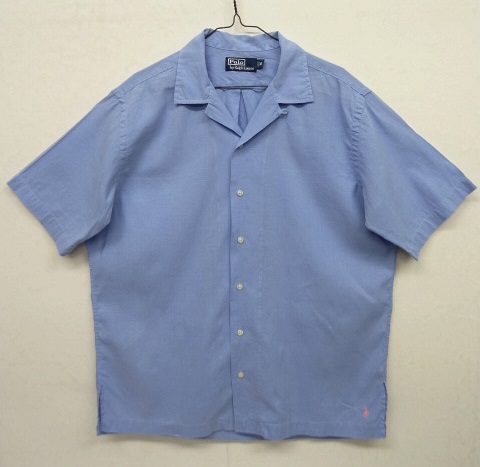 画像: 90'S RALPH LAUREN リネン/コットン 半袖 オープンカラーシャツ サックスブルー (VINTAGE) 「S/S Shirt」 入荷しました。