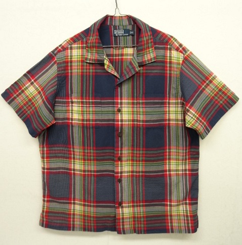 画像: 90'S RALPH LAUREN 猫目ボタン コットン 半袖 オープンカラーシャツ マドラスチェック (VINTAGE) 「S/S Shirt」 入荷しました。