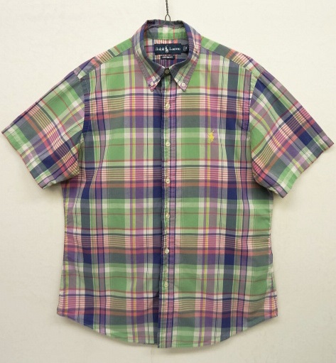 画像: 90'S RALPH LAUREN "CUSTOM FIT" コットン 半袖 BDシャツ チェック柄 (VINTAGE) 「S/S Shirt」 入荷しました。