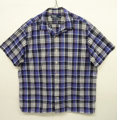画像: 90'S RALPH LAUREN "ANDY CAMP" コットン 半袖 オープンカラーシャツ チェック柄 (VINTAGE) 「S/S Shirt」 入荷しました。