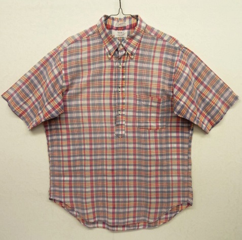 画像: 80'S SERO マドラスチェック 半袖 プルオーバー BDシャツ USA製 (VINTAGE) 「S/S Shirt」 入荷しました。