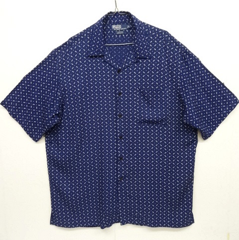 画像: 90'S RALPH LAUREN "CLAYTON" レーヨン 半袖 オープンカラーシャツ ネイビー (VINTAGE) 「S/S Shirt」 入荷しました。