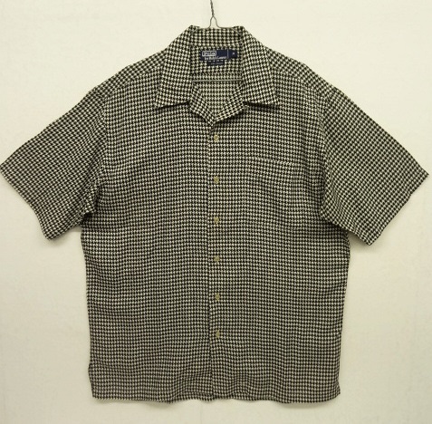 画像: 90'S RALPH LAUREN レーヨン 半袖 オープンカラーシャツ ハウンドトゥース柄 (VINTAGE) 「S/S Shirt」 入荷しました。