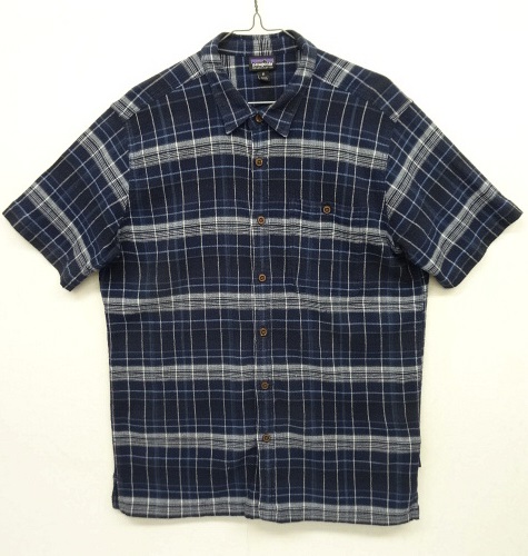 画像: PATAGONIA 半袖 ボックスシャツ インディゴ/ホワイト チェック柄 (USED) 「S/S Shirt」 入荷しました。