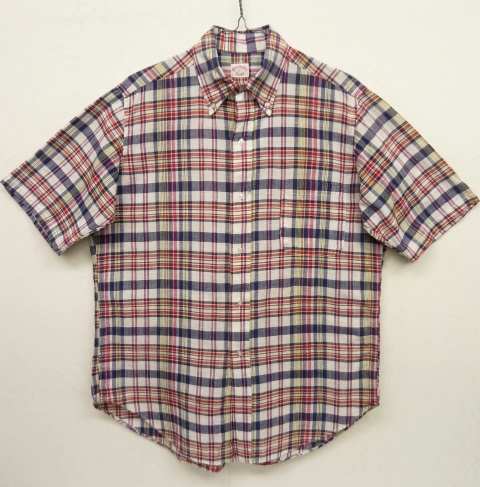 画像: 70'S BROOKS BROTHERS "6ボタン" 半袖 BDシャツ マドラスチェック (VINTAGE) 「S/S Shirt」 入荷しました。