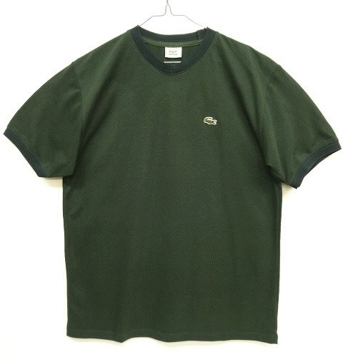 画像: 80'S CHEMISE LACOSTE ライン入りトリム 鹿の子Tシャツ ダークグリーン フランス製 (DEADSTOCK) 「S/S Polo」 入荷しました。