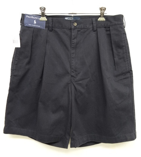 画像: 90'S RALPH LAUREN "TYLER SHORT" ツープリーツ チノショーツ ネイビー (DEADSTOCK) 「Shorts」 入荷しました。