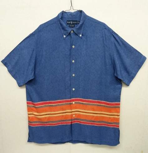 画像: 90'S RALPH LAUREN "BOB CAMP" レーヨン 半袖 BDシャツ ブルー/オレンジ (VINTAGE) 「S/S Shirt」 入荷しました。