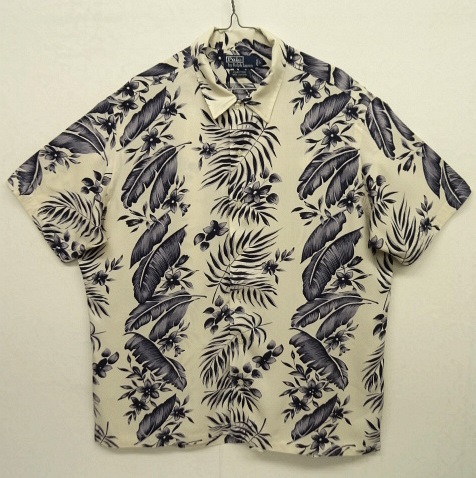画像: 90'S RALPH LAUREN "CLAYTON" レーヨン 半袖 アロハシャツ リーフ柄 (VINTAGE) 「S/S Shirt」 入荷しました。