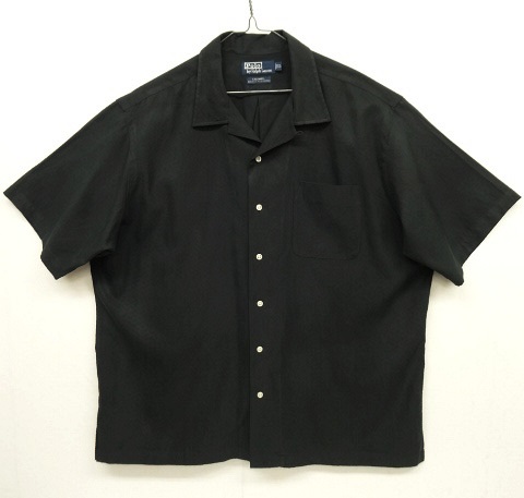 画像: 90'S RALPH LAUREN "CALDWELL" シルク/コットン 半袖 オープンカラーシャツ ブラック (VINTAGE) 「S/S Shirt」 入荷しました。
