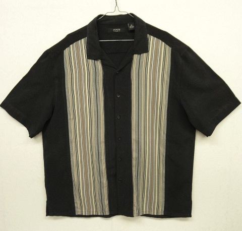 画像: AXIS LA フロント切り替え シルク 半袖 オープンカラーシャツ ブラック (VINTAGE) 「S/S Shirt」 入荷しました。
