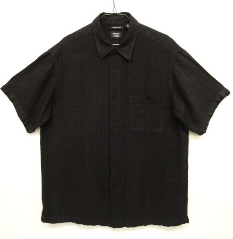 画像: HAGGAR リネン/レーヨン 半袖 シャツ ブラック 同色チェック柄ジャガード (VINTAGE) 「S/S Shirt」 入荷しました。