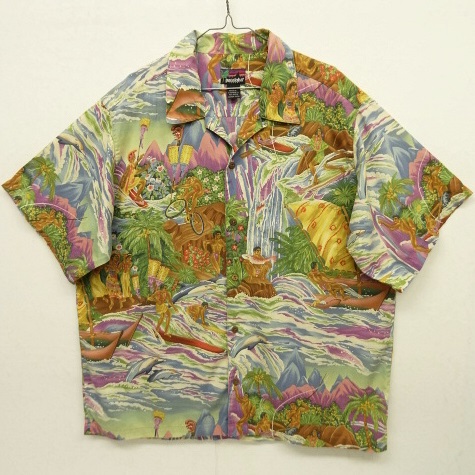 画像: 90'S PATALOHA "EUGENE SAVAGE" 半袖 アロハシャツ メニュー柄 オリジナル (VINTAGE) 「S/S Shirt」 入荷しました。