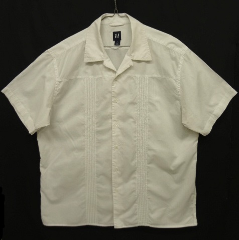 画像: 90'S GAP フロントプリーツ 半袖 オープンカラーシャツ ホワイト (VINTAGE) 「S/S Shirt」 入荷しました。