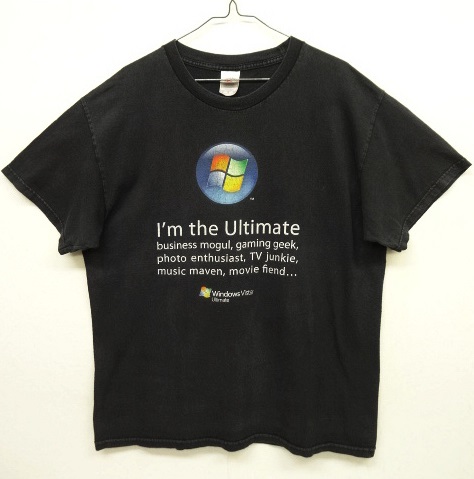 画像: 00'S MICROSOFT WINDOWS VISTA 両面プリント 半袖 Tシャツ BLACK (VINTAGE) 「T-Shirt」 入荷しました。