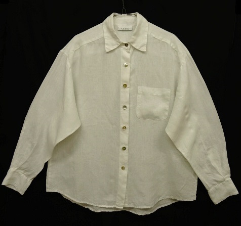 画像: bryn WALKER シェルボタン リネン 長袖シャツ ホワイト USA製 (VINTAGE) 「L/S Shirt」 入荷しました。