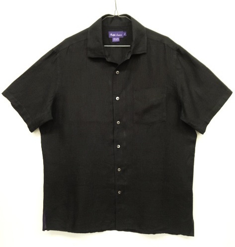 画像: RALPH LAUREN "PURPLE LABEL" リネン 半袖シャツ ブラック イタリア製 (USED) 「S/S Shirt」 入荷しました。