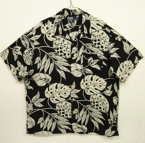 画像: 90'S RALPH LAUREN "ADAMS" レーヨン 半袖 オープンカラーシャツ ブラックベース (VINTAGE) 「S/S Shirt」 入荷しました。