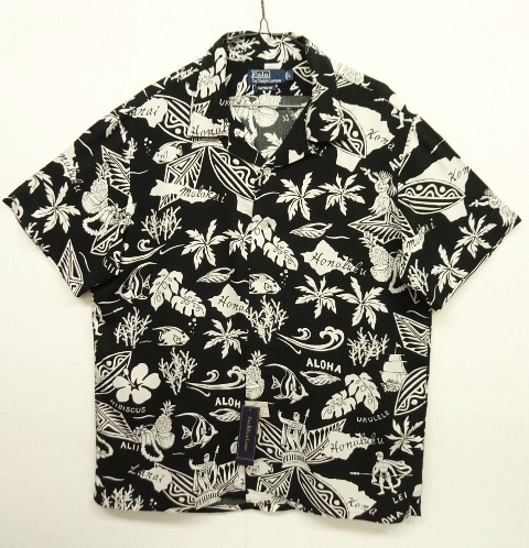 画像: 90'S RALPH LAUREN "CUSTOM FIT" レーヨン 半袖 アロハシャツ ブラックベース (DEADSTOCK) 「S/S Shirt」 入荷しました。
