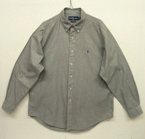 画像: 90'S RALPH LAUREN "CLASSIC FIT" ピンオックス 長袖 BDシャツ グレー (VINTAGE) 「L/S Shirt」 入荷しました。