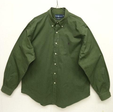 画像: 90'S RALPH LAUREN "CLASSIC FIT" ポプリン 長袖 BDシャツ オリーブ (VINTAGE) 「L/S Shirt」 入荷しました。