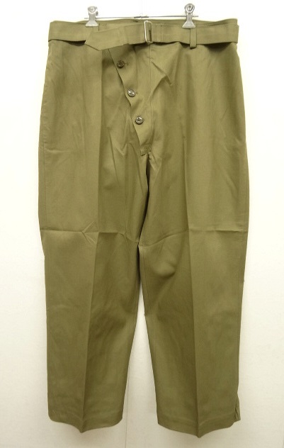 画像: 50'S イタリア軍 ベルト付き ゴム引き オーバーパンツ DK KHAKI (DEADSTOCK) 「Bottoms」 入荷しました。