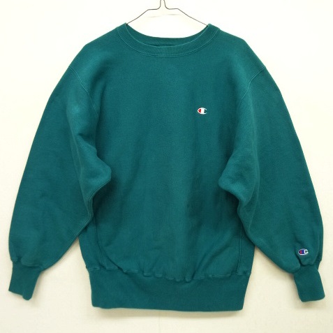 画像: 90'S CHAMPION 刺繍タグ リバースウィーブ 無地 ティール USA製 (VINTAGE) 「Sweat Shirt」 入荷しました。