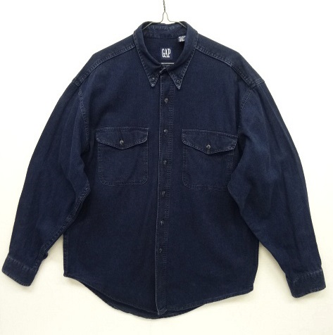 画像: 90'S GAP 旧タグ フラップ付きポケット デニム BDシャツ インディゴ USA製 (VINTAGE) 「L/S Shirt」 入荷しました。