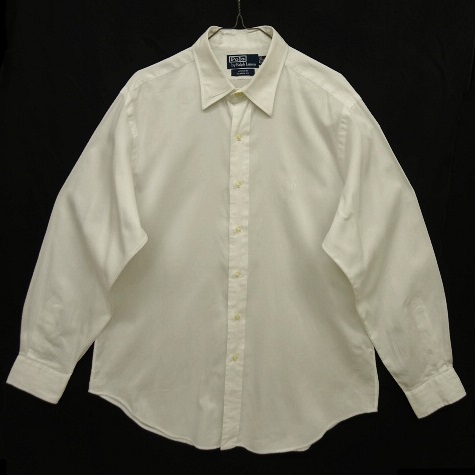 画像: 90'S RALPH LAUREN "ANDREW" 同色ロゴ 長袖 レギュラーカラーシャツ ホワイト (VINTAGE) 「L/S Shirt」 入荷しました。