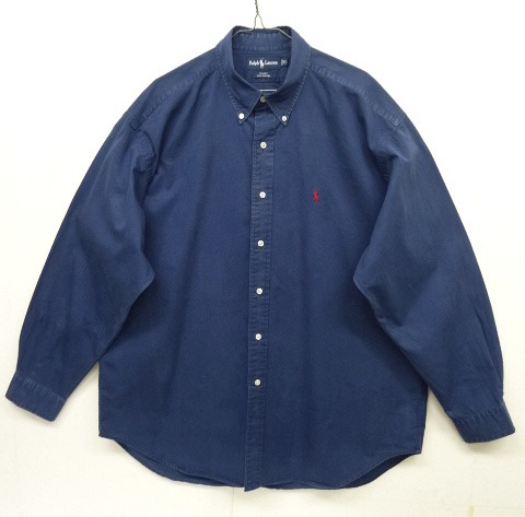 画像: 90'S RALPH LAUREN "BLAKE" ポプリン 長袖 BDシャツ ネイビー (VINTAGE) 「L/S Shirt」 入荷しました。