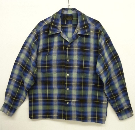 画像: 70'S SEARS レーヨン/ポリ オープンカラーシャツ オンブレチェック (VINTAGE) 「L/S Shirt」 入荷しました。