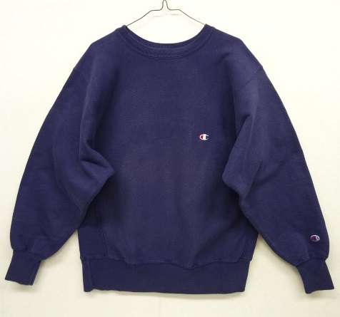 画像: 90'S CHAMPION 刺繍タグ リバースウィーブ 無地 ネイビー USA製 (VINTAGE) 「Sweat Shirt」 入荷しました。