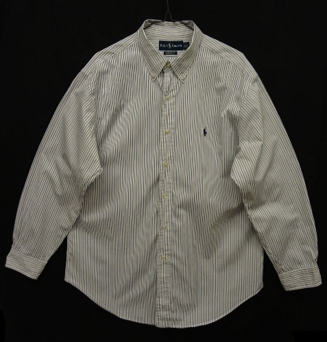 画像: 90'S RALPH LAUREN "CLASSIC FIT" ブロード 長袖 BDシャツ ストライプ (VINTAGE) 「L/S Shirt」 入荷しました。